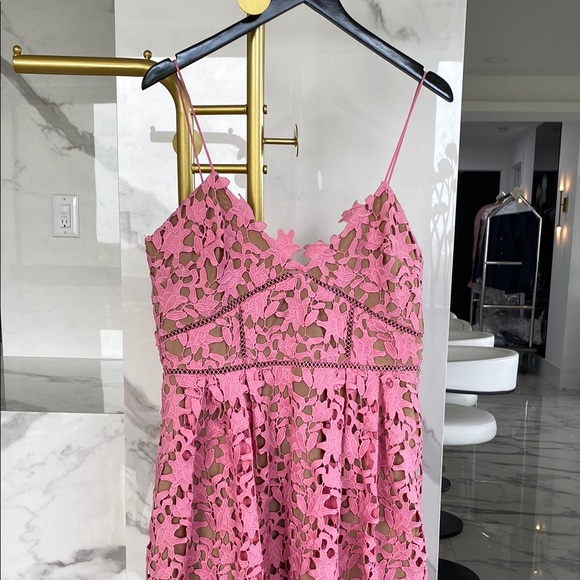 SELF-PORTRAIT
Pink Azaelea Lace Midi Dress - Picture 3 of 10
